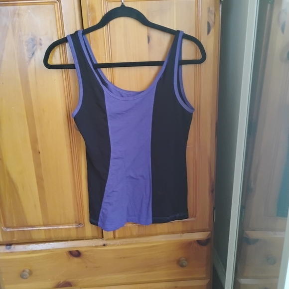 bebe Blue & Black Rhinestone Logo Tank - Picture 2 of 2